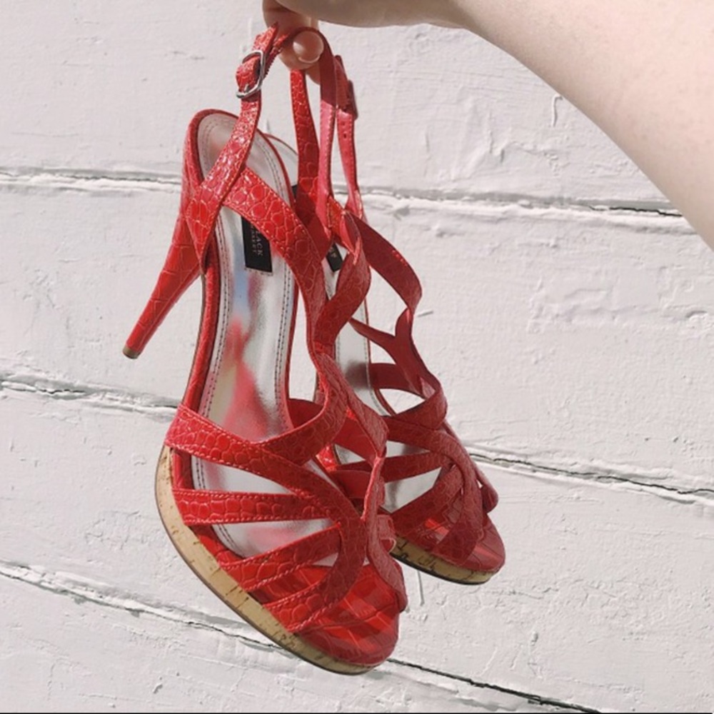 Orange high heels